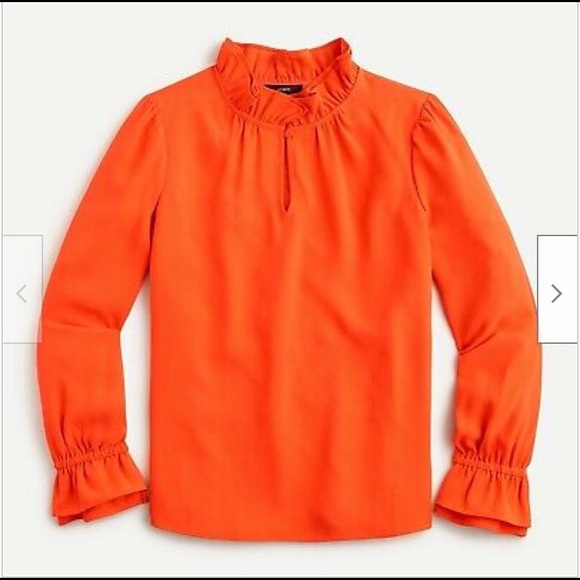 J. Crew Tops - New with tags J. Crew orange ruffle blouse xs